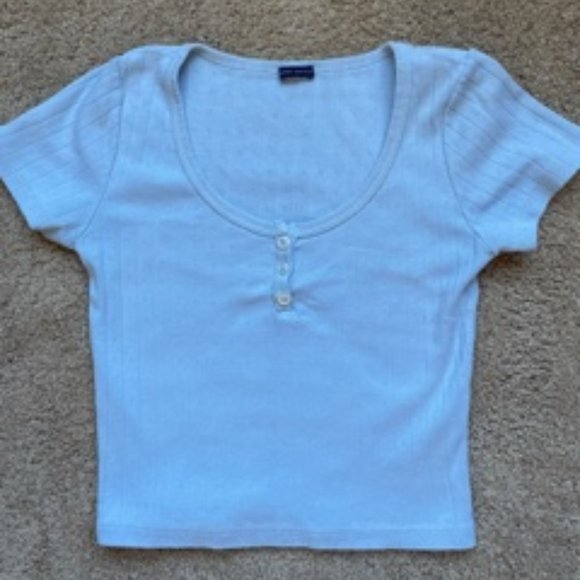 Brandy Melville Tops - Brandy Melville light blue u-neck top